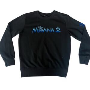 Disney Moana 2 Movie Promo Black Embroidered Women's Sweatshirt Size Large